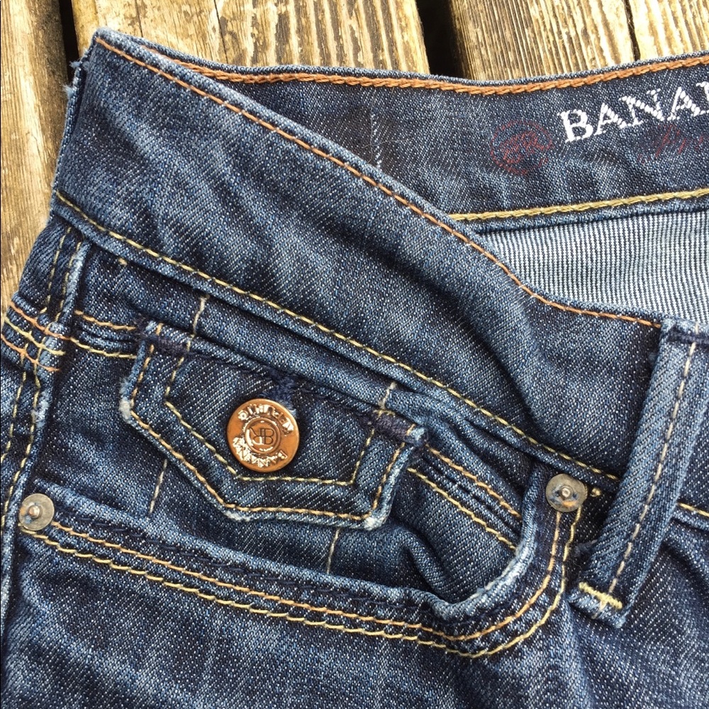 Banana Republic Dark Indigo Bootcut Jeans with Copper Hardware